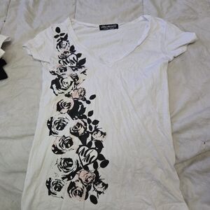 Metal Mulisha White and Black Floral Tee